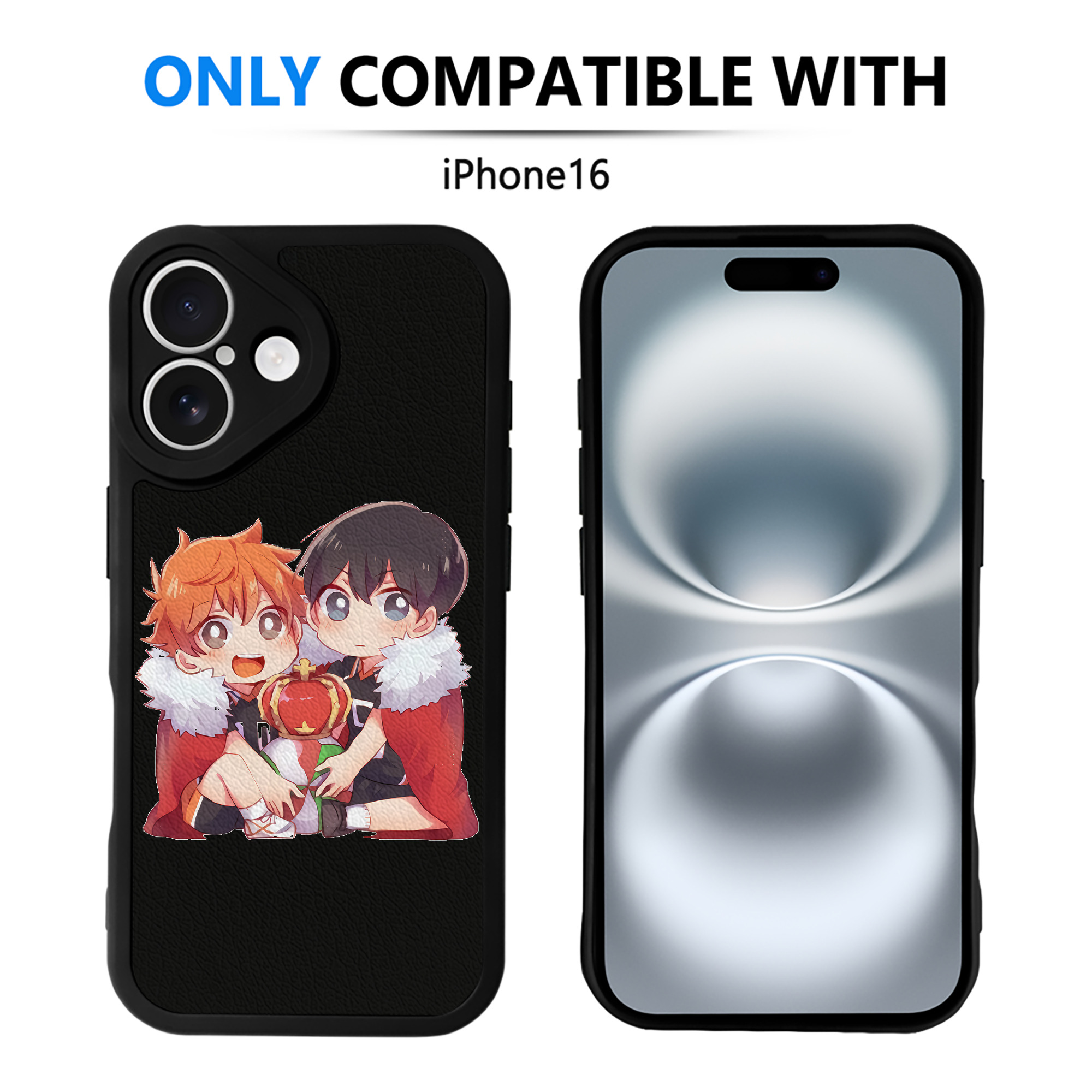 （画像用） ハイキュー!! Haikyu!! 【iPhone 16シリーズ対応】シリコンスマホケース（レザー調） 材質：シリコン